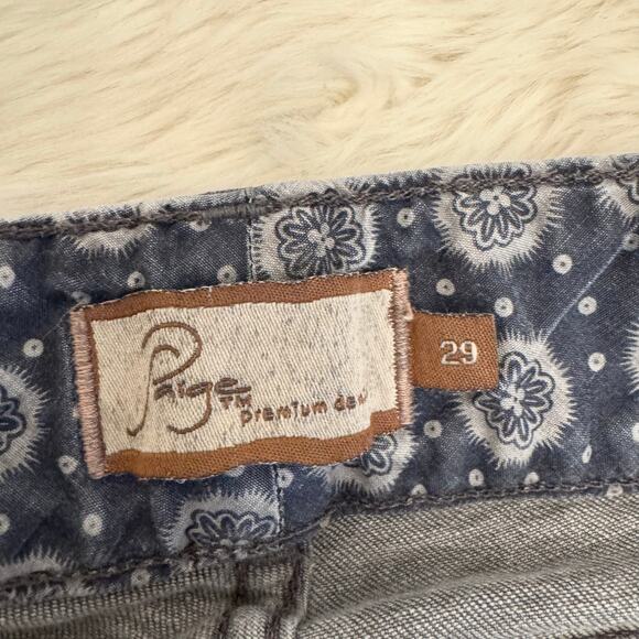 Paige Double Button Skinny Leg Med Rise Denim Jeans Gray 29 - Picture 5 of 12